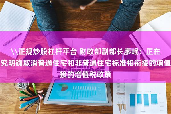 \正规炒股杠杆平台 财政部副部长廖岷：正在抓紧研究明确取消普通住宅和非普通住宅标准相衔接的增值税政策