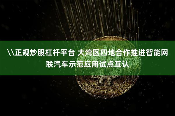 \正规炒股杠杆平台 大湾区四地合作推进智能网联汽车示范应用试点互认