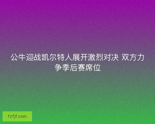 公牛迎战凯尔特人展开激烈对决 双方力争季后赛席位
