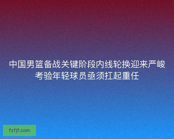 中国男篮备战关键阶段内线轮换迎来严峻考验年轻球员亟须扛起重任