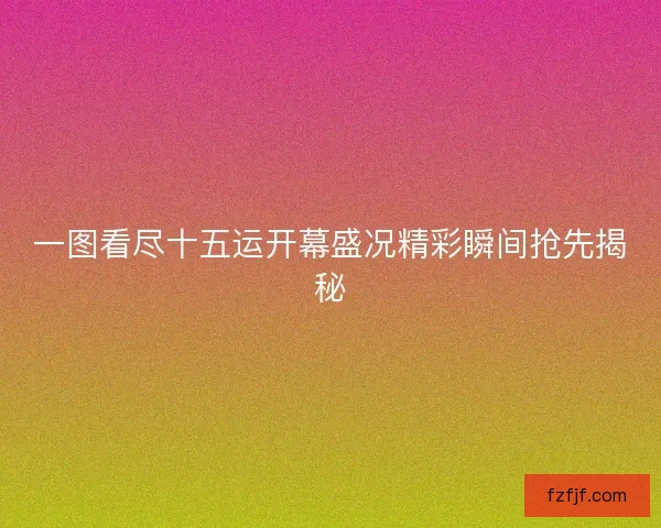 一图看尽十五运开幕盛况精彩瞬间抢先揭秘